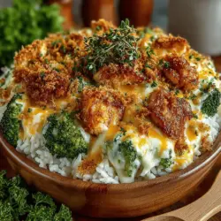 Cheesy Broccoli & Chicken Rice Bake is a delightful one-dish meal that combines the savory flavors of chicken, the fresh crunch of broccoli, and the comforting creaminess of cheese. This dish is perfect for busy families and individuals looking for a quick, nutritious dinner option that doesn't compromise on taste. Packed with protein from the chicken and essential vitamins from the broccoli, this bake is not only satisfying but also a wholesome choice for any mealtime.