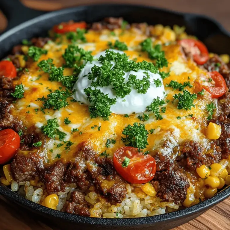 Welcome to a delightful culinary journey where comfort meets convenience! In this article, we explore the One-Pan Cheesy Beef and Rice Casserole — a perfect recipe for busy weeknights or cozy family dinners. This hearty dish combines ground beef, aromatic vegetables, and cheesy goodness, all cooked in one pan for an effortless cleanup. Whether you’re a novice cook or a seasoned chef, this recipe is designed to satisfy your taste buds and make mealtime a breeze.