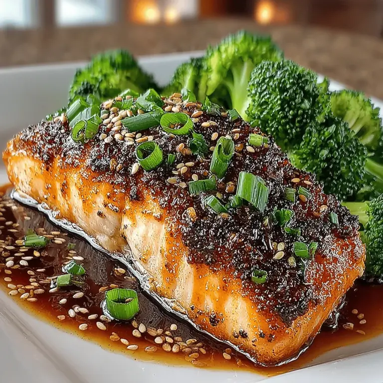 - 2 salmon fillets (about 6 oz each) - 1/4 cup teriyaki sauce - 1 tablespoon olive oil - 2 cloves garlic, minced - 1 tablespoon fresh ginger, minced - 1 cup broccoli florets - Salt and pepper, to taste - Optional: sesame seeds and sliced green onions for garnish