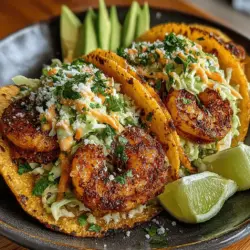 - 1 pound of shrimp, peeled and deveined - 2 tablespoons olive oil - 1 teaspoon chili powder - 1 teaspoon cumin - 1 teaspoon garlic powder - Salt and pepper, to taste - 1 cup green cabbage, finely shredded - 1 cup carrots, grated - 1/4 cup fresh cilantro, chopped - Juice of 1 lime - 1/4 cup mayonnaise - 1 tablespoon honey - 8 small corn or flour tortillas