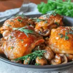 Garlic Butter Mushroom Chicken Thighs is a dish that beautifully marries rich flavors and comforting textures. The succulent chicken thighs are enveloped in a luscious garlic butter sauce, enhanced by the earthiness of mushrooms. This recipe not only satisfies the palate but also warms the heart, making it a perfect choice for family dinners or special occasions.