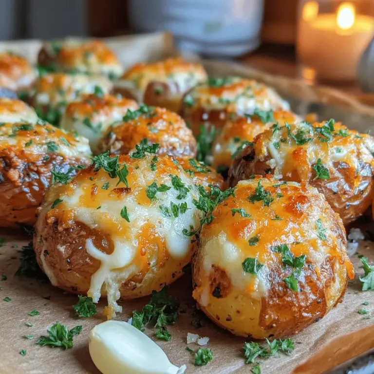 Crispy Oven-Baked Garlic Parmesan Potatoes are the ultimate comfort food, bringing together the rich flavors of garlic and savory Parmesan cheese. This delightful side dish is not only delicious but also simple to prepare, making it a perfect addition to any meal, whether it's a weeknight dinner or a festive gathering.