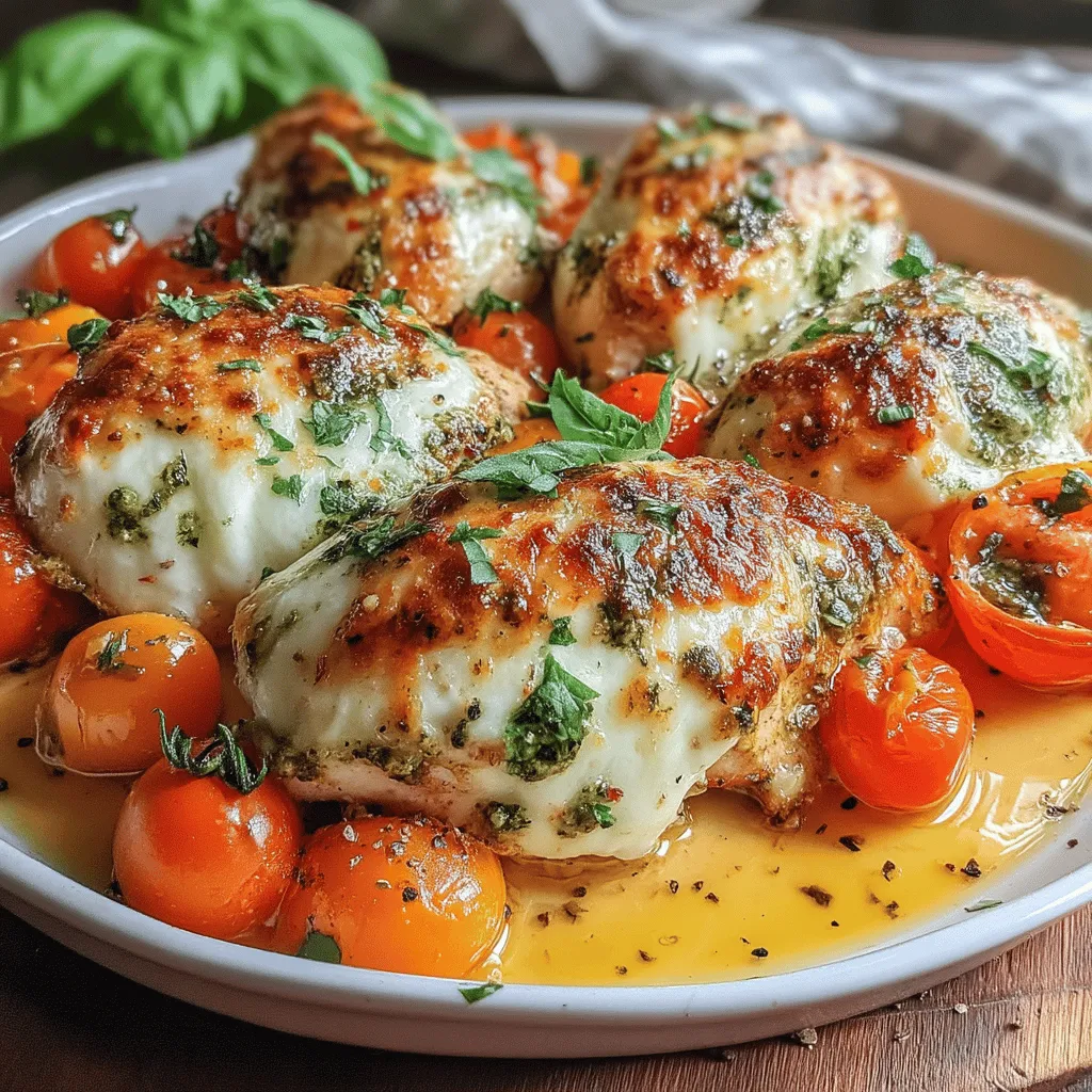 If you're looking for a delicious weeknight dinner that comes together in a flash, the Quick Pesto & Tomato Chicken Bake is the perfect solution. This recipe combines tender chicken breast with vibrant basil pesto and juicy cherry tomatoes, all topped with melted mozzarella cheese for an irresistible flavor explosion.