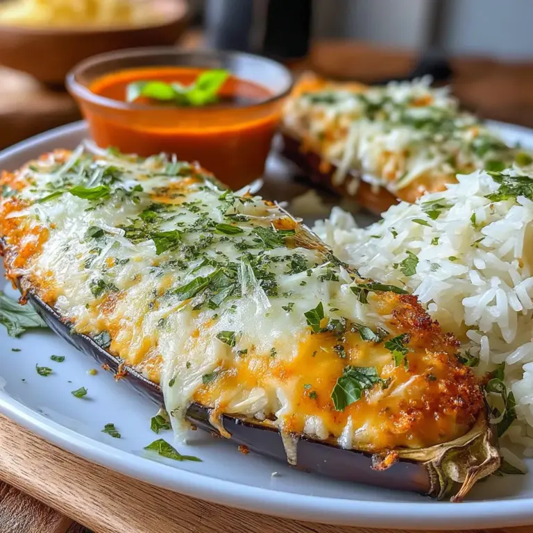 Cheesy Rice and Herb Crusted Eggplants are a delightful blend of flavors and textures that will surely impress family and friends. This dish features tender eggplants topped with a creamy mixture of rice and cheese, all enveloped in a crispy herb crust. With each bite, you’ll experience the rich flavors of melted mozzarella and Parmesan, balanced by fragrant herbs.
