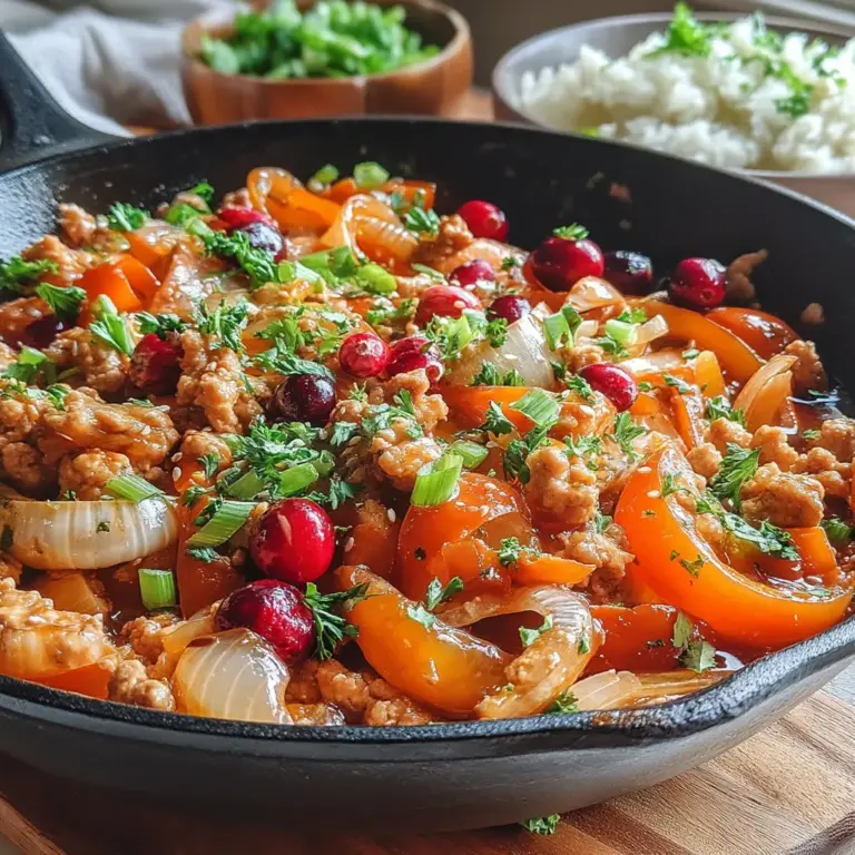 As the leaves turn and the air becomes crisp, there's no better way to embrace the flavors of the season than with a Savory Skillet Turkey & Cranberry Stir-Fry. This dish combines the warmth of savory spices with the tartness of cranberries, creating a delightful balance that is both hearty and refreshing. Perfect for a quick weeknight dinner, it highlights seasonal ingredients while delivering an abundance of flavor.
