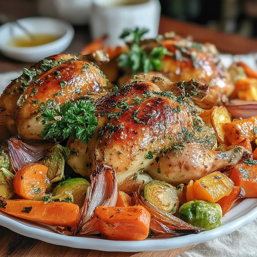 Cornish hens are a delightful choice for a festive meal, offering a unique and flavorful alternative to traditional chicken. Their small size and tender meat make them perfect for special occasions, ensuring that each bite is a burst of flavor. With the autumn season upon us, this recipe incorporates seasonal harvest vegetables that complement the main dish beautifully.